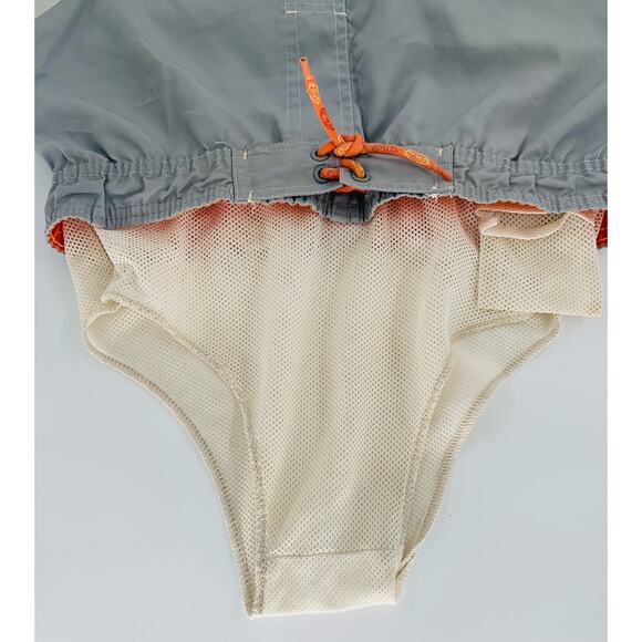 Sand And Sun Boys Swim 10-12 M Shorts Gray Orange Pockets Inner Pocket Imperfect - Picture 12 of 16